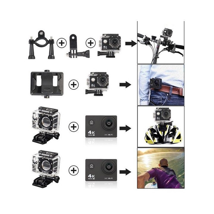 Caméra d'action 4K Krystal 3.0 avec carte mémoire 32GB