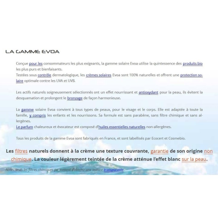 Baume EQ Evoa Visage Solaire SPF 50+ 