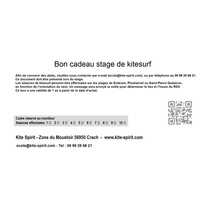Bon cadeau pour un stage de kitesurf