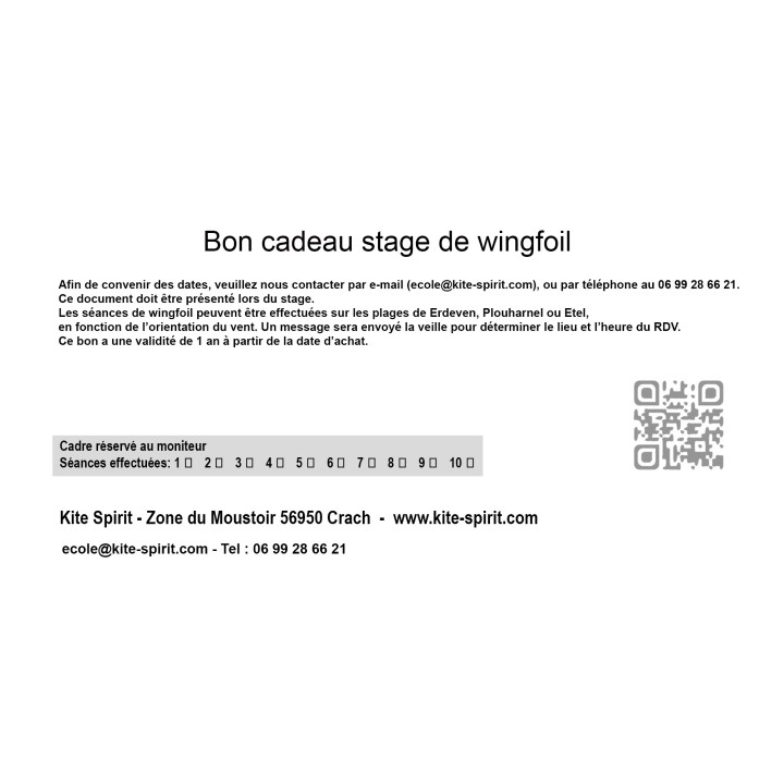 bon cadeau stage de wingfoil